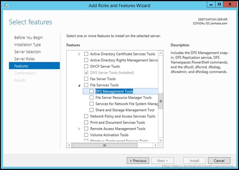 File Services Resource Manager In Dfs Server 2016